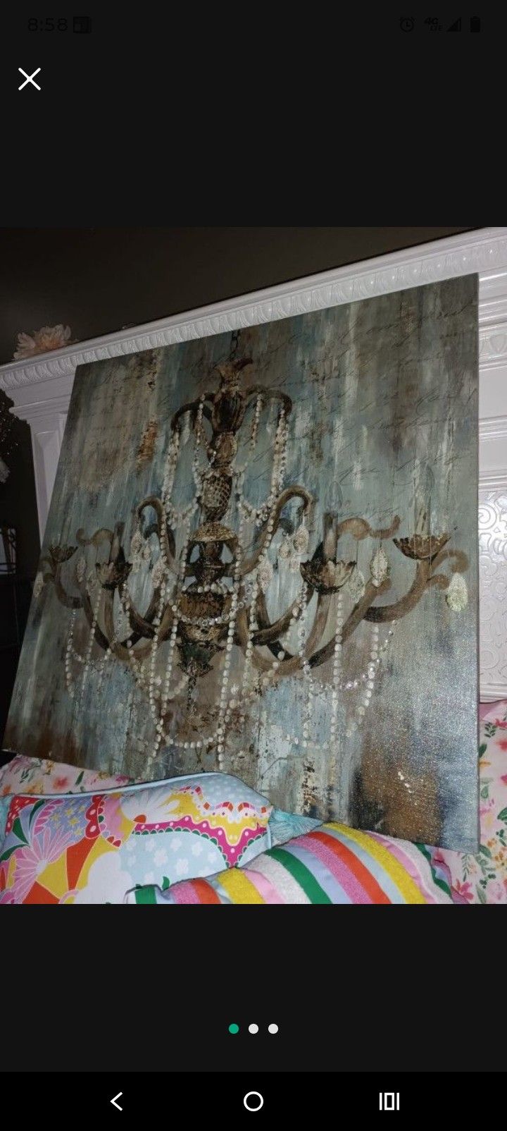 Beautiful Canvas chandelier  wall Art.