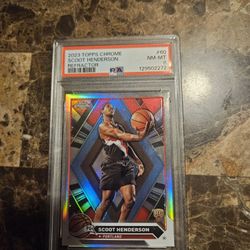 PSA 8 Scoot Henderson RC Refractor #60 2023 Topps Chrome