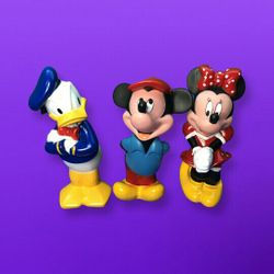 Disney Rubber Toy Squeaky Squeak Mickey Minnie MOUSE Donald DUCK DISNEY VGC 6'IN