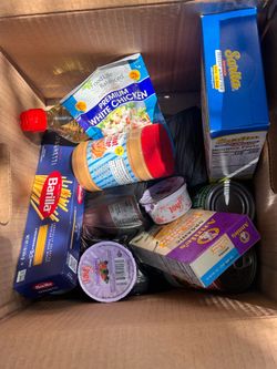 Curb alert!!! Box of free food dry goods & cans  unopened 8686 Chevy Chase dr La Mesa 91941