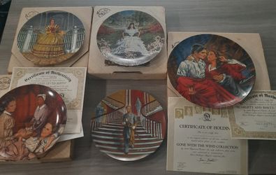 Knowles Raymond Kursar Gone With The Wind plates (5 In Total)
