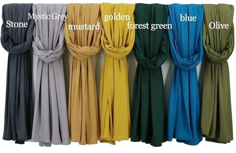 Womens Colorful Premium Jersey Hijabs