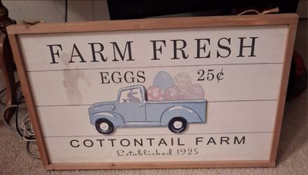 Farm Fresh Eggs Easter Farmhouse Wood Sign