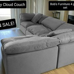 Gray Cloud Modular Sectional Couch Sofa Bobs
