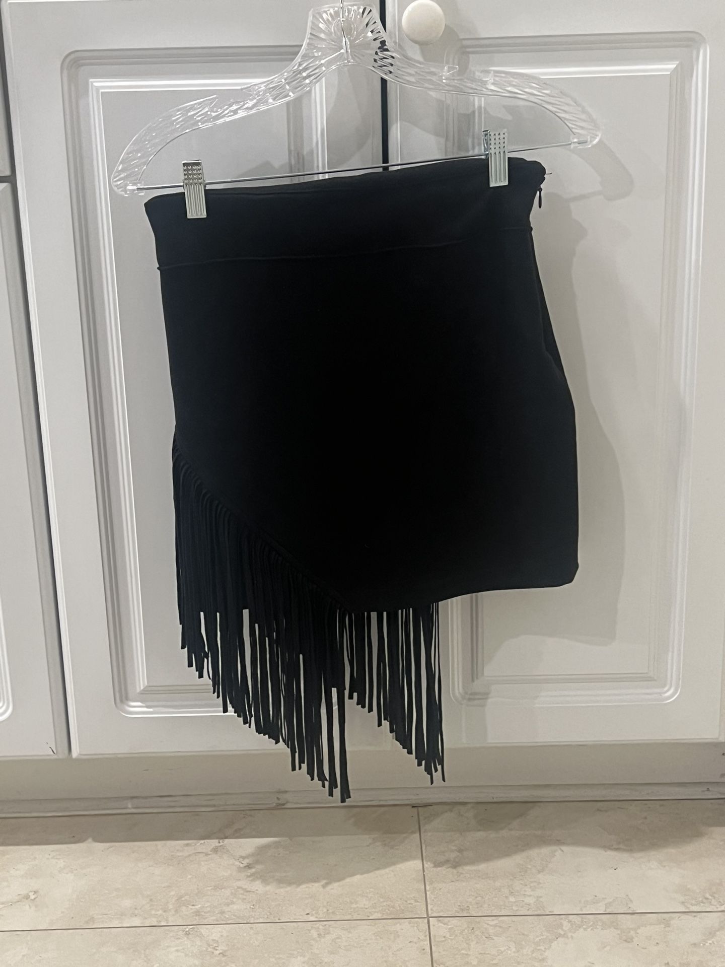 Suede women’s skirt with Fringe
