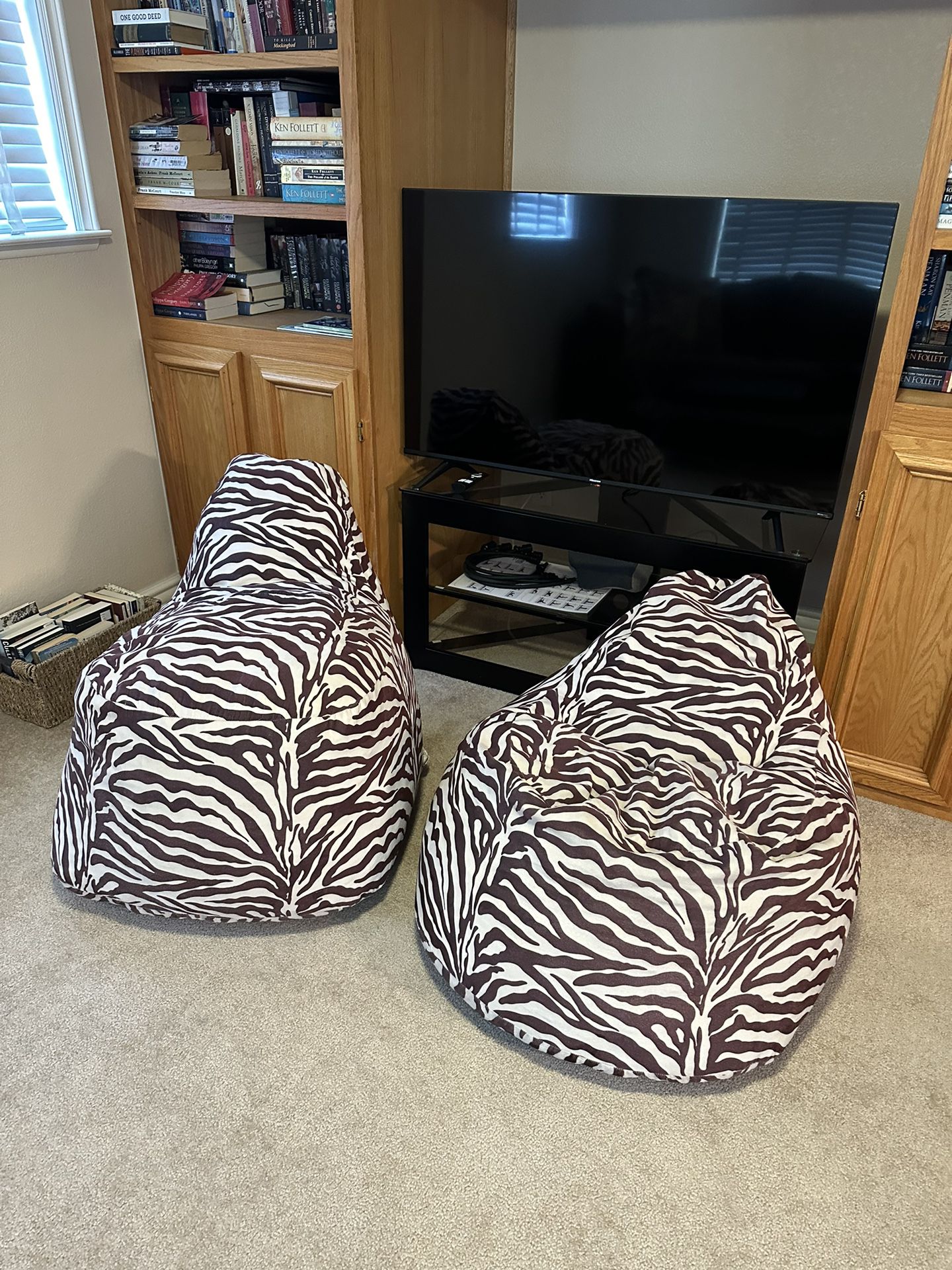 Set Of 2  Lounge Bag Chairs - $25