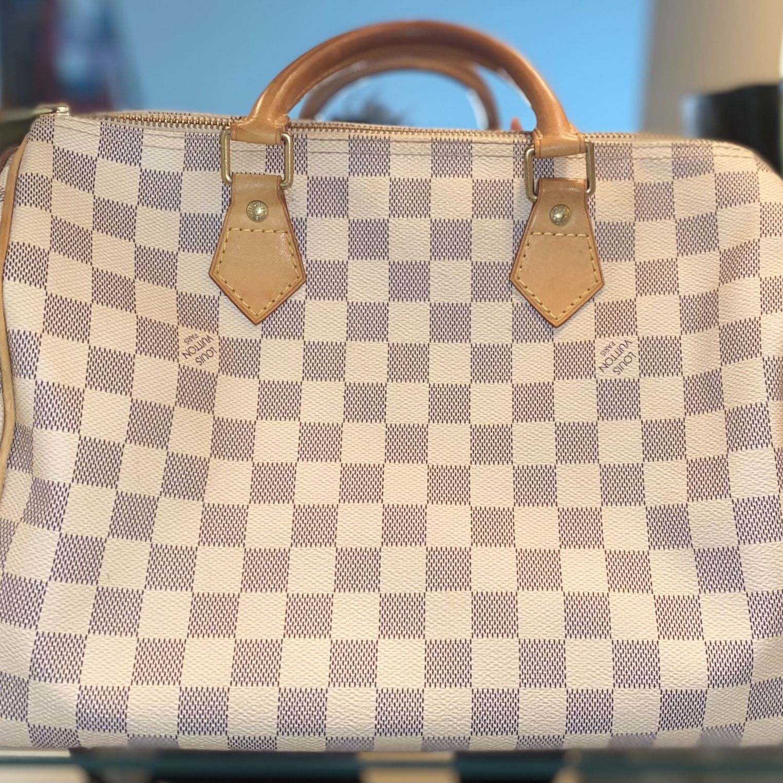 Louis Vuitton Damier Azur Speedy 30 Handbag 