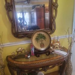 Console Table  Set With Mirror 
