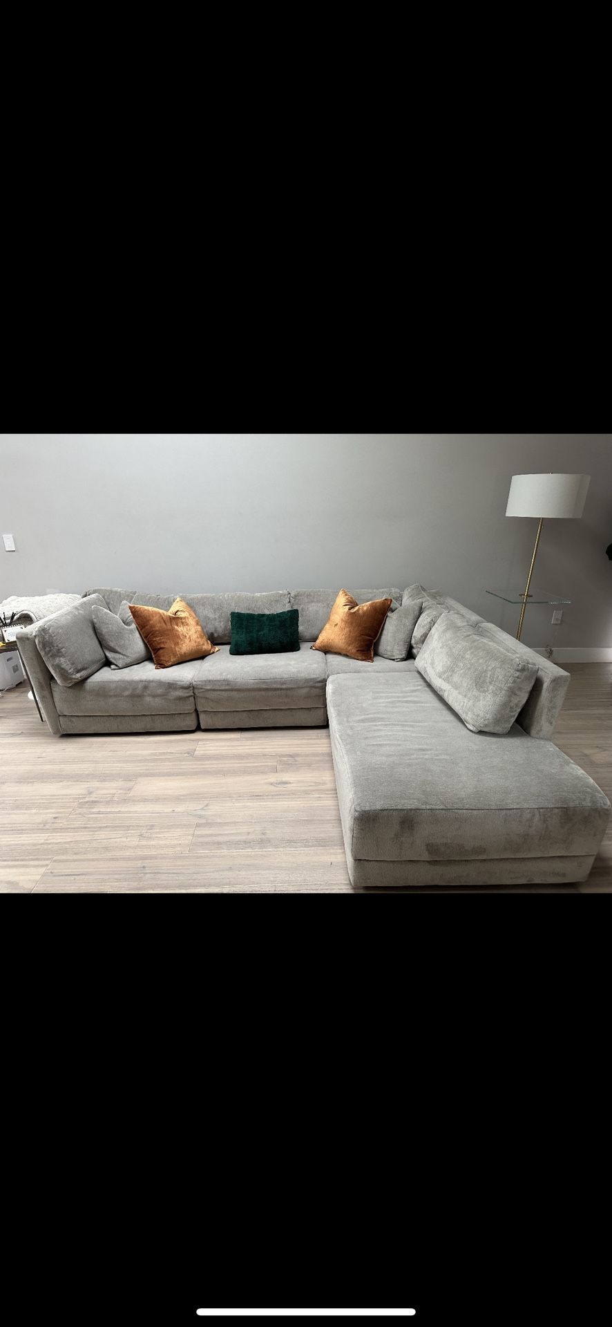 Living Spaces Sectional, Gray