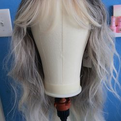 Heat Resistant Synthetic Wavy Ombre Wig,  Blond  ,24”