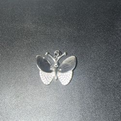 Silver Moissanite Butterfly Pendant 1.50 Ctw
