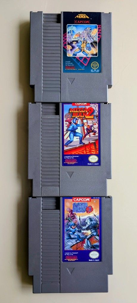 🎮Mega Man 1, 2 & 3 NES Lot - Origina Nintendo Games - Tested & Working Retro Capcom Classics