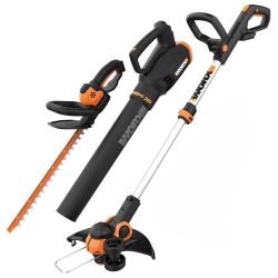 Worx WG931 20V Cordless 3-Piece Combo Kit String Trimmer Hedge Trimmer Blower