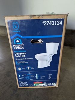 Brand new Project Source Dual Flush Elongated Toilet  #(contact info removed) from Lowe's