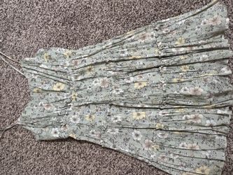 GREEN FLORAL DRESS - MEDIUM