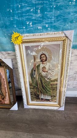 New San Judas Tadeo Framed Religious Print and virgen de guadalupe