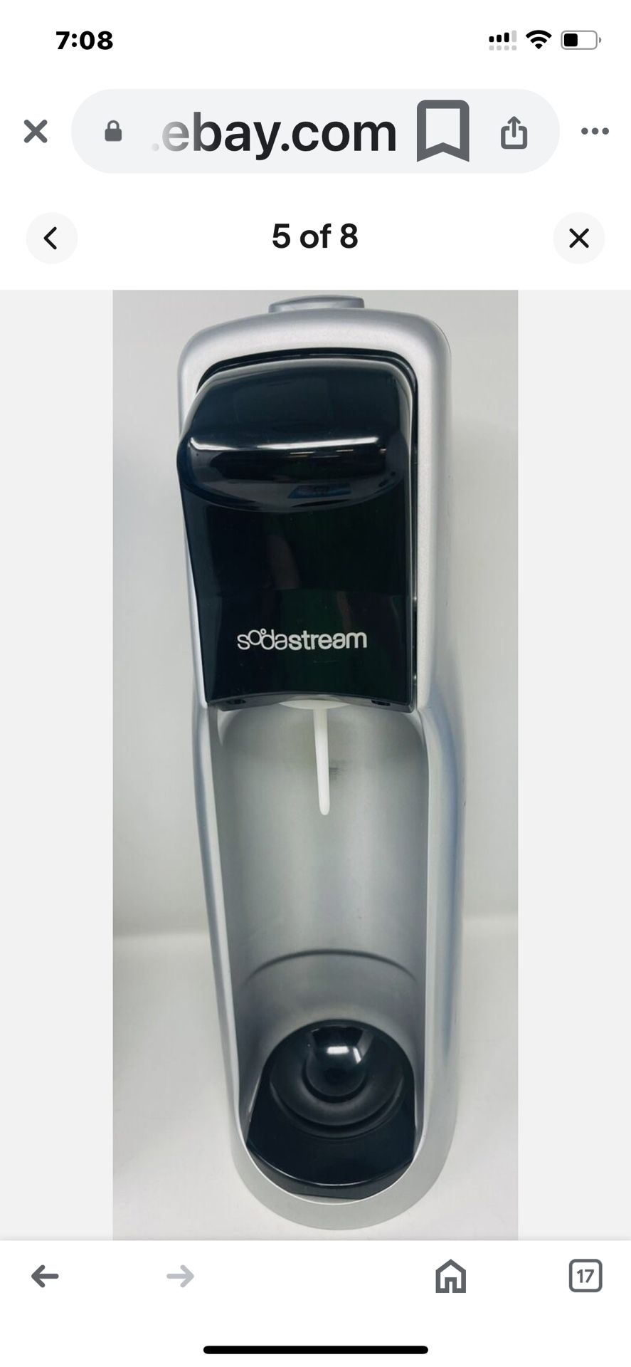 Sodastream Terra Black Sparkling Water Maker Machine w/ Bottle