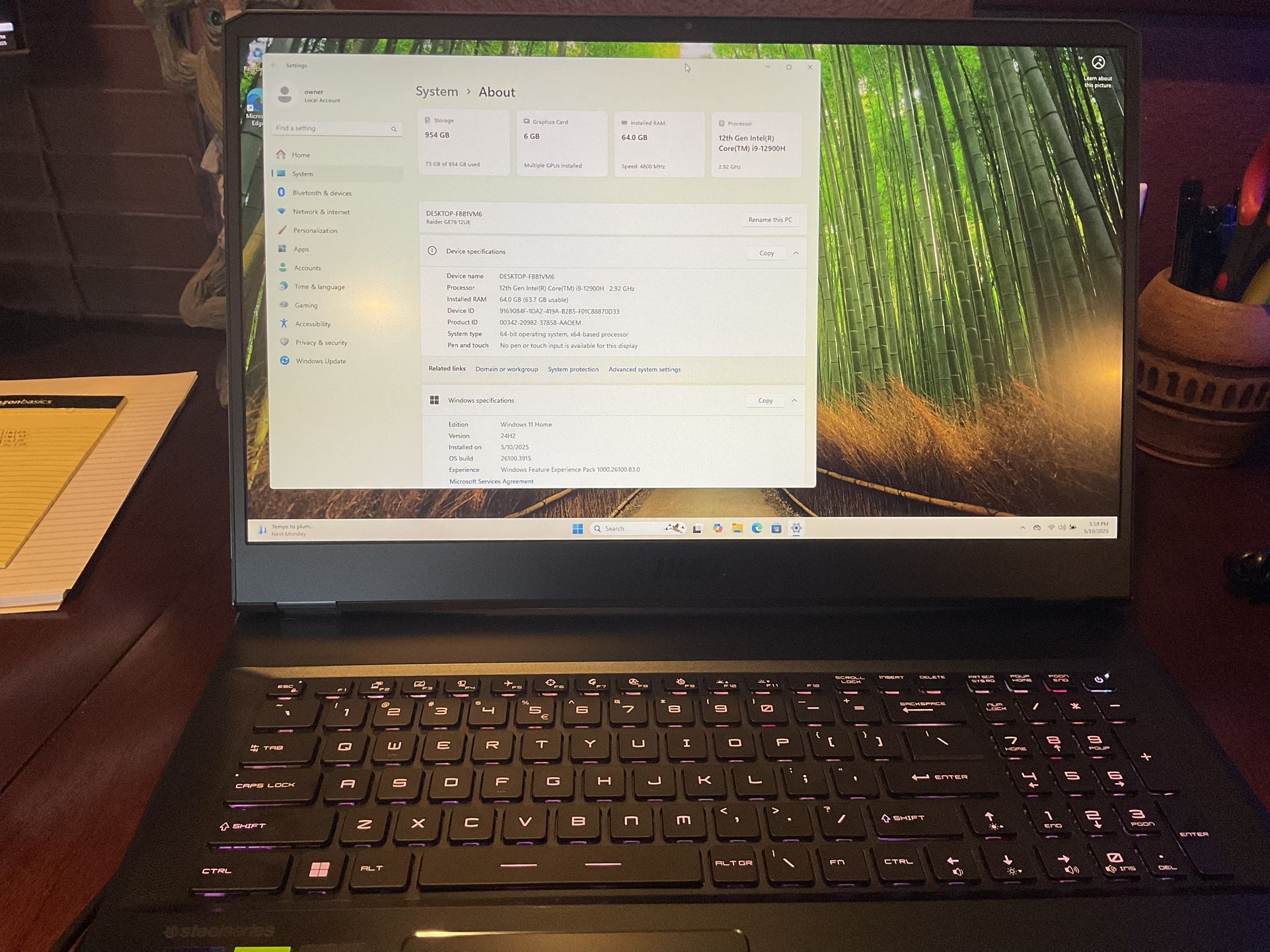 MSI Raider GE76 12UE 17.3” (1TB SSD, Intel Core i9-12900H, 1.8ghz 64gb RTX 3060