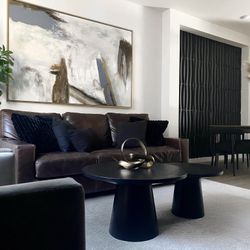 Top grain leather pottery barn queen sleeper couch