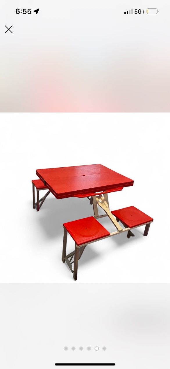 Vintage Folding Picnic Table &chairs