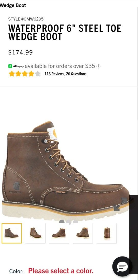 Waterproof 6" Steel Toe Wedge Boot