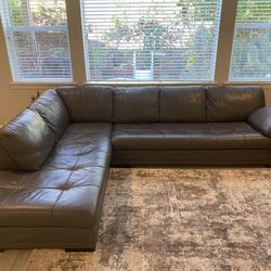 Grey Leather Couch $100