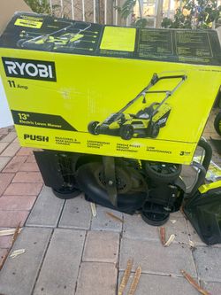 Shop RYOBI 13 in. 11 Amp Corded Electric Walk Behind Push Lawn Mower