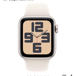 Apple Watch SE (2nd Gen) [GPS 40mm] Smartwatch with Starlight Aluminum Case with Starlight Sport Band S/M. Fitness and Sleep Trackers, Crash Detection