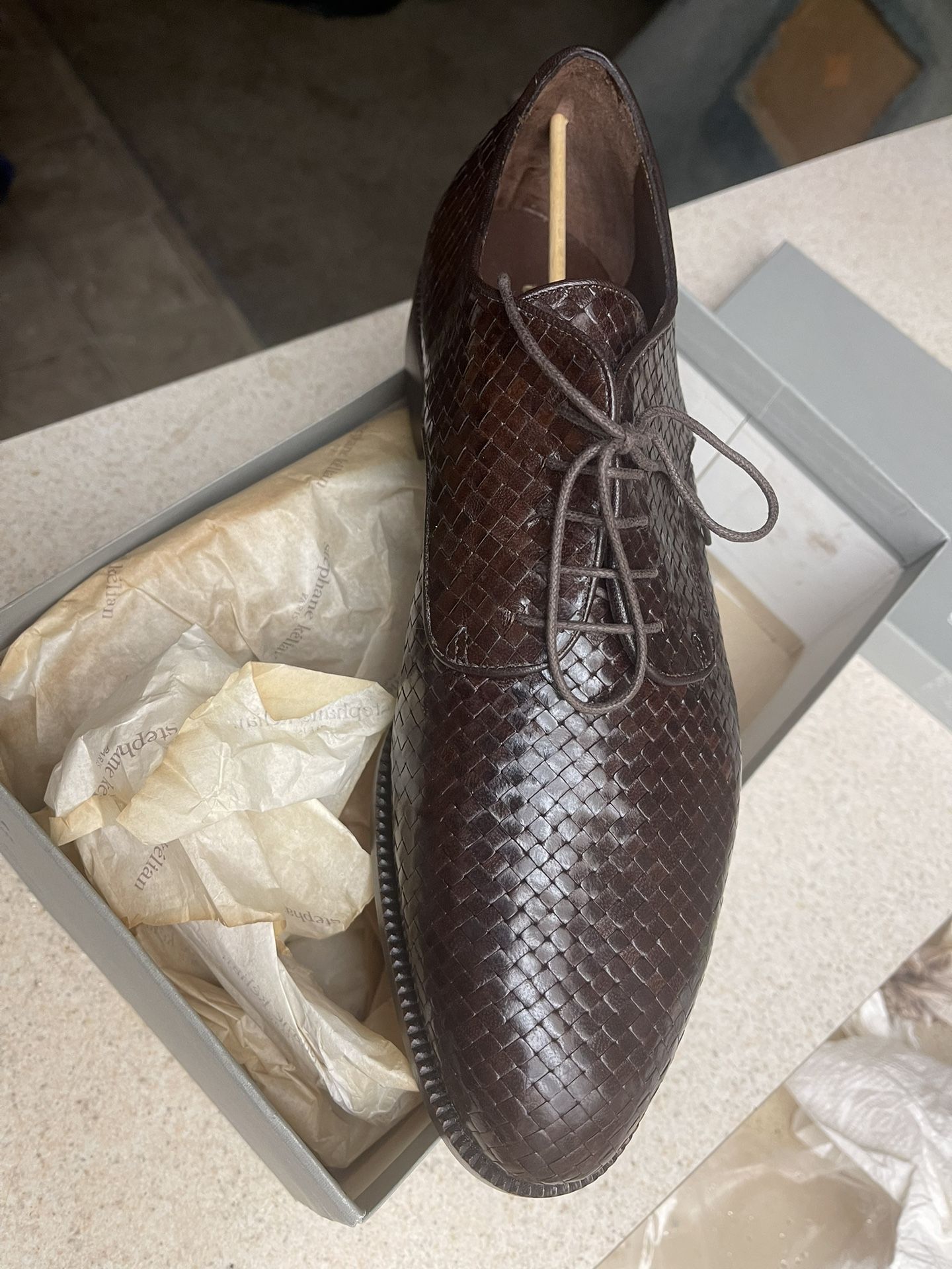 NOS NEW VINTAGE Stephane Kelian brown dress shoes sz 12