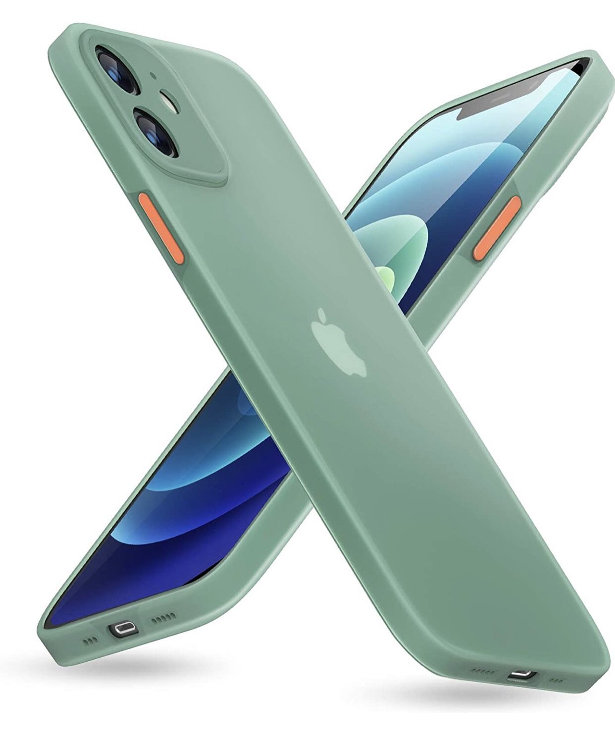 Shockproof iPhone 12 case with Camera Lens Protector Liquid Silicone Gel Rubber Case, Clear Ultra Thin Cases for iPhone 12 Only Cover 6.1” Slim Case (