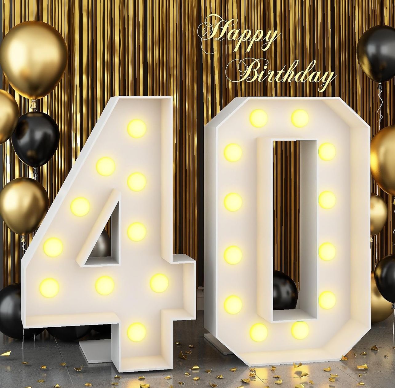 Assembled 40 Birthday Sign 4ft