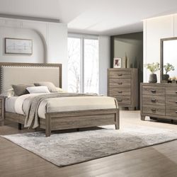 4- Pc Bedroom set Dresser,Mirror Nightstand (1) Queen size bed frame Not including Mattress and Box Sp