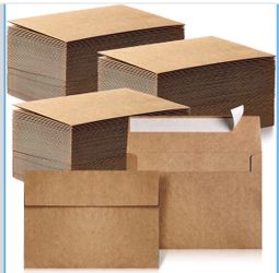 800 Pack Kraft Envelopes for Invitation, 120 GSM,A7, 5.25 X 7.25 in Brown Envelopes for Invitation, 120 GSM Gift Card for Office, Wedding, Gift, Party