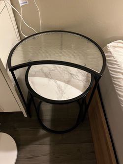 Crescent moon nesting side table