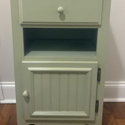 Spring Green Colored Wood Bedside Table
