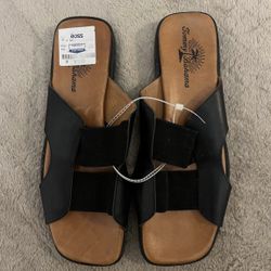 Women's Sandals Shoe Slide-Mule Tommy Bahama Sz 10 Black NWT slip on leather