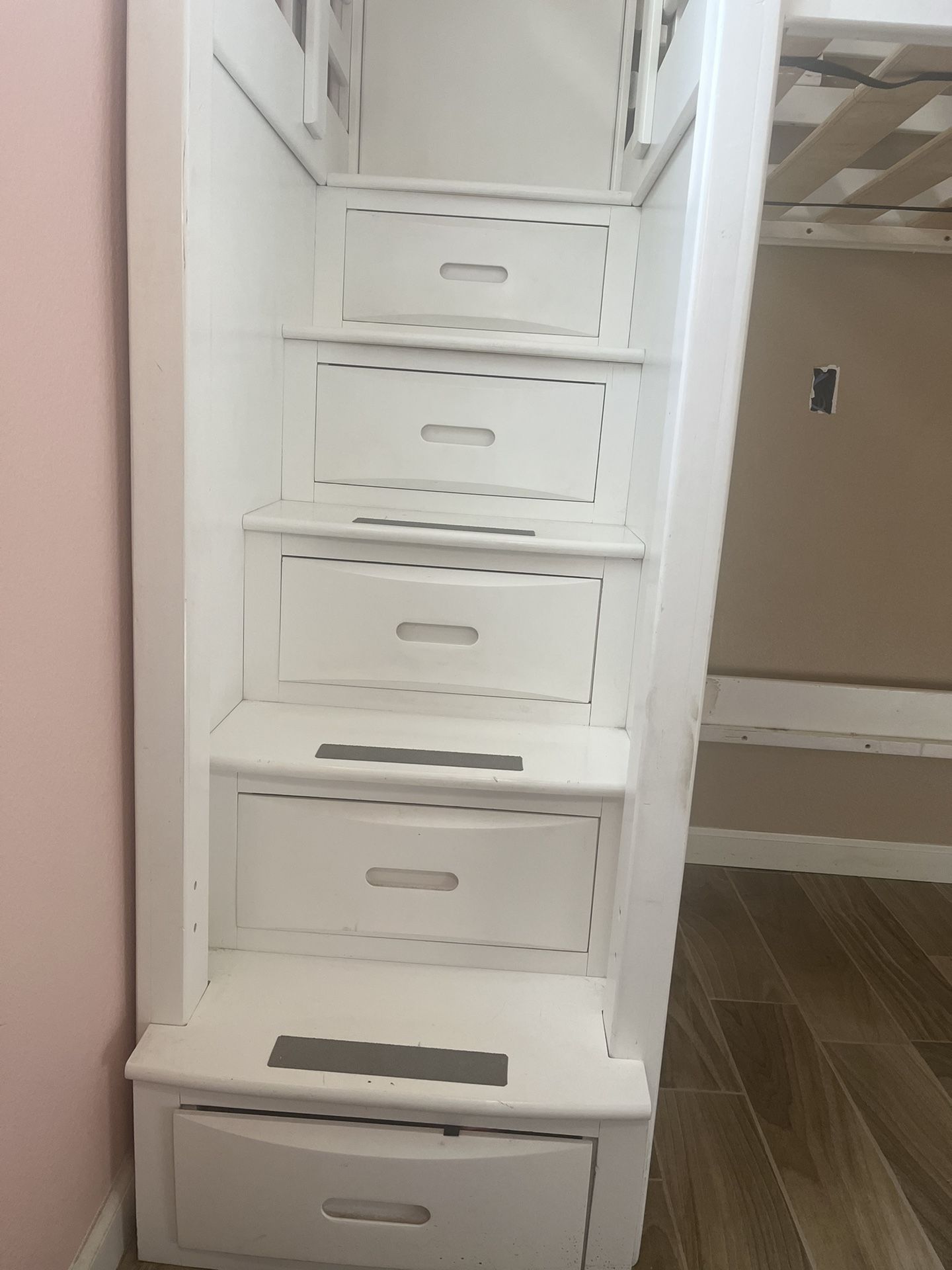 Canyon Furniture Co Twin stair bunk or loft bed white for Sale in Los