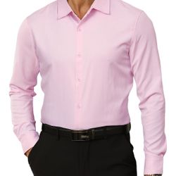 Men's Slim Fit Button Dress Shirt, XXL