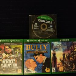 Red Redemption Game Of The Year Edition , Bully Scholarship Edition , Kingdom Hearts 3 & Watch Dogs ( All Xbox One )