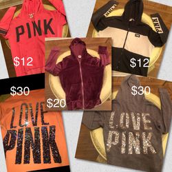 Victoria Secret Pink hoodies-Authentic-sizes Listed Below -Prices Listed on Photo-$12 & Up-NEW & LIKE NEW-77064 zipcode 