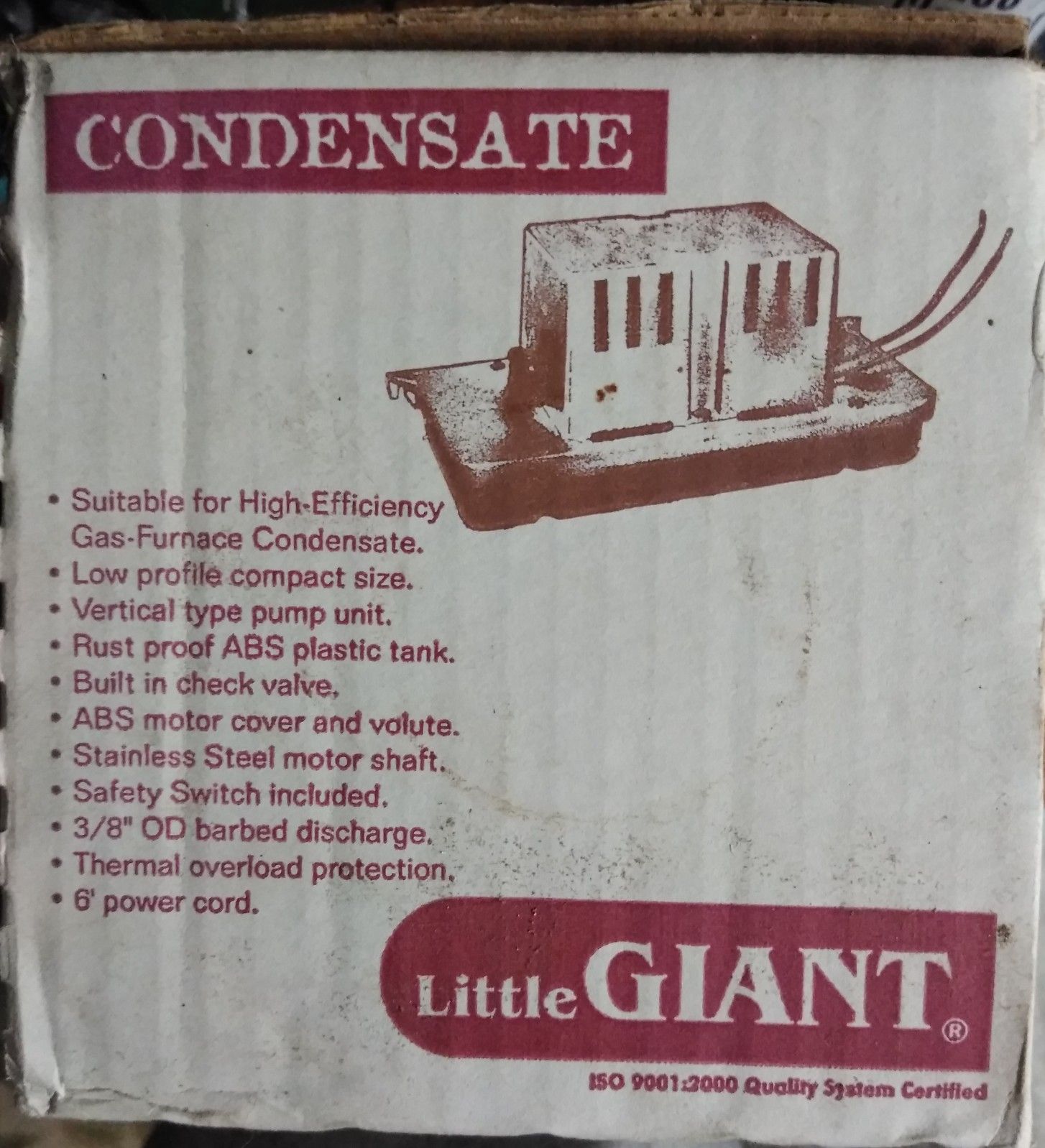 Little Giant Model VCC20ULS Condensate Pump 115 volts 3P730 NEW in