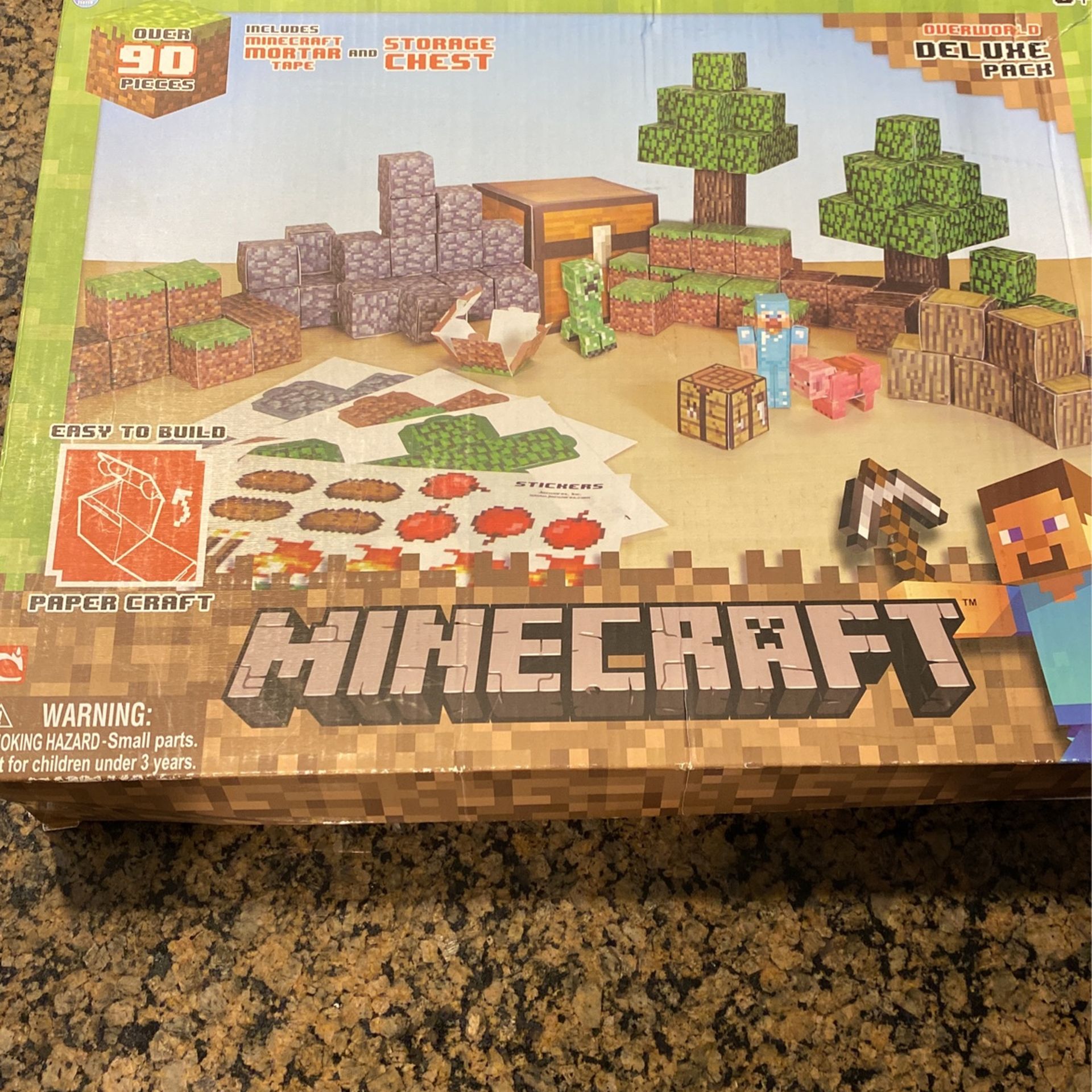 Minecraft Papercraft Overworld Deluxe Set 90-Piece Pack