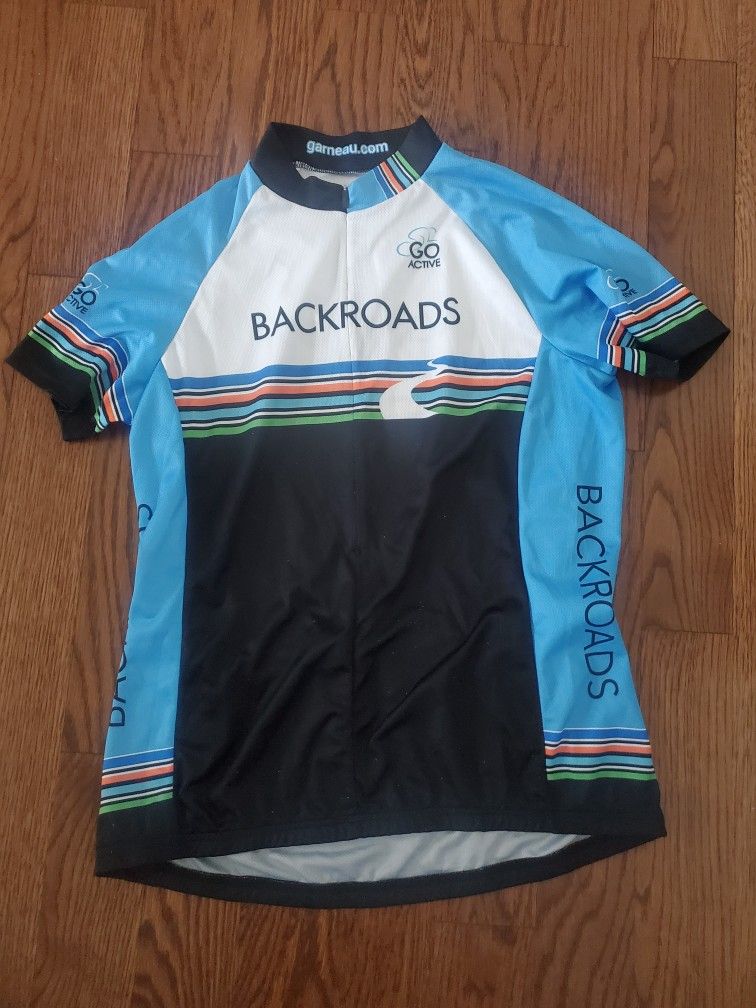 Louis Garneau Cycling Jersey Men's Large  3/4 Zip GO ACTIVE BACKROADS MultiColor