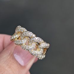 1.00Ctw Cuban Diamond Ring Men's 