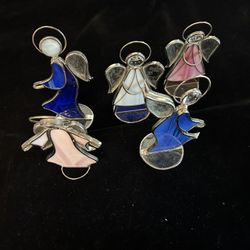 Five (5) Stained Glass Angels ( Free Standing) 