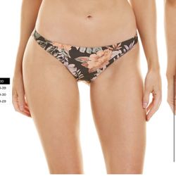 L*SPACE CAMACHO BIKINI BOTTOM Full Black Floral XS NWT New with Tags