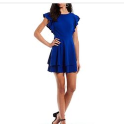Dillards Flutter Sleeve Double-Hem Fit & Flare Dress