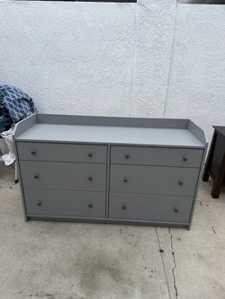Gray 6-Drawer Double Dresser