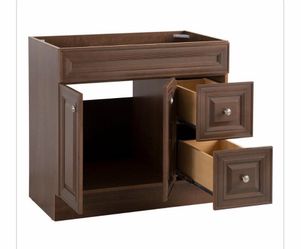 Brown Wood Bathroom Vanity Cabinet