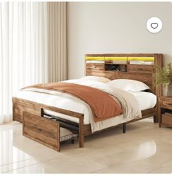 King Size Bed Frame Honey Brown